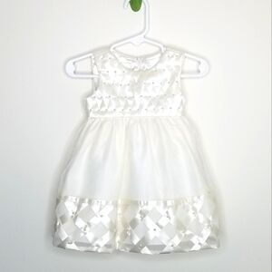 Cinderella Flower Girl Formal Dress Bloomer Wedding Latticework Pearls 12m